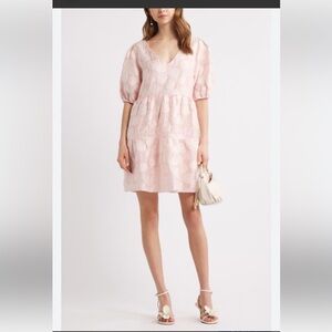 Nordstrom Chelsea28 puff sleeve pink dress NWT list 140.